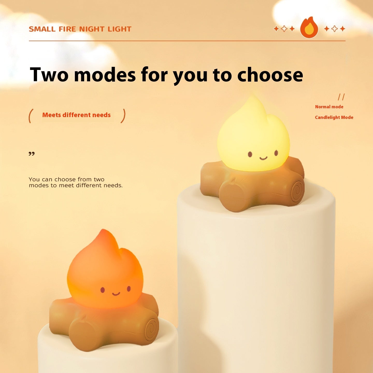 Silicone Small Fire Pile Small Night Lamp