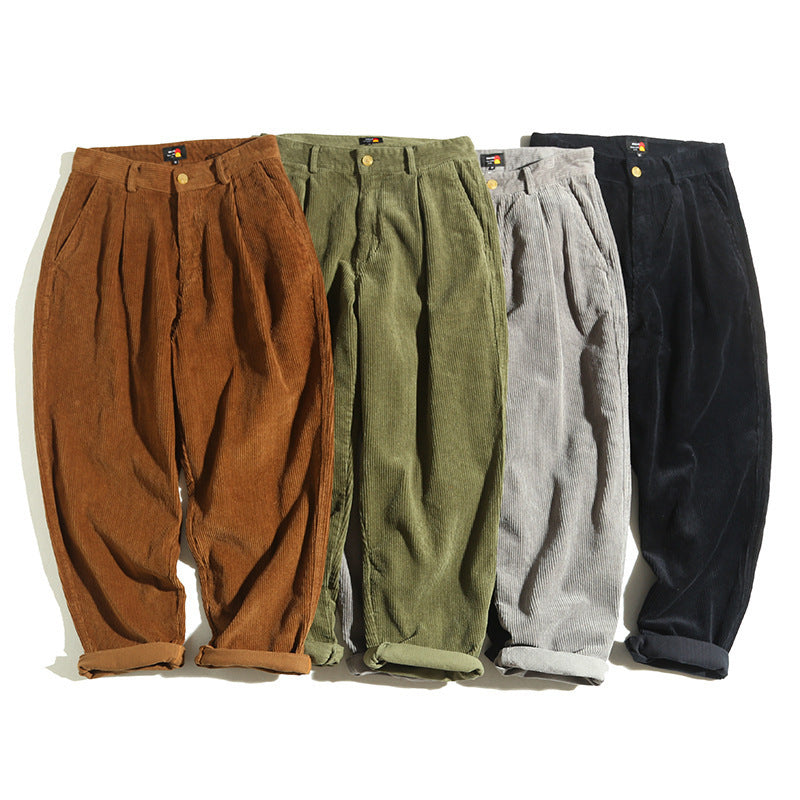 Vintage Corduroy Men's Straight Casual Trousers