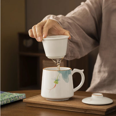 Hand Painted Ceramic Large-capacity Water Cup