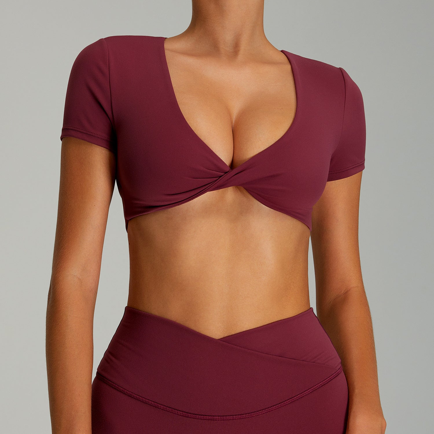 European And American Quick-drying Backless Women's Sexy Yoga Short Sleeve