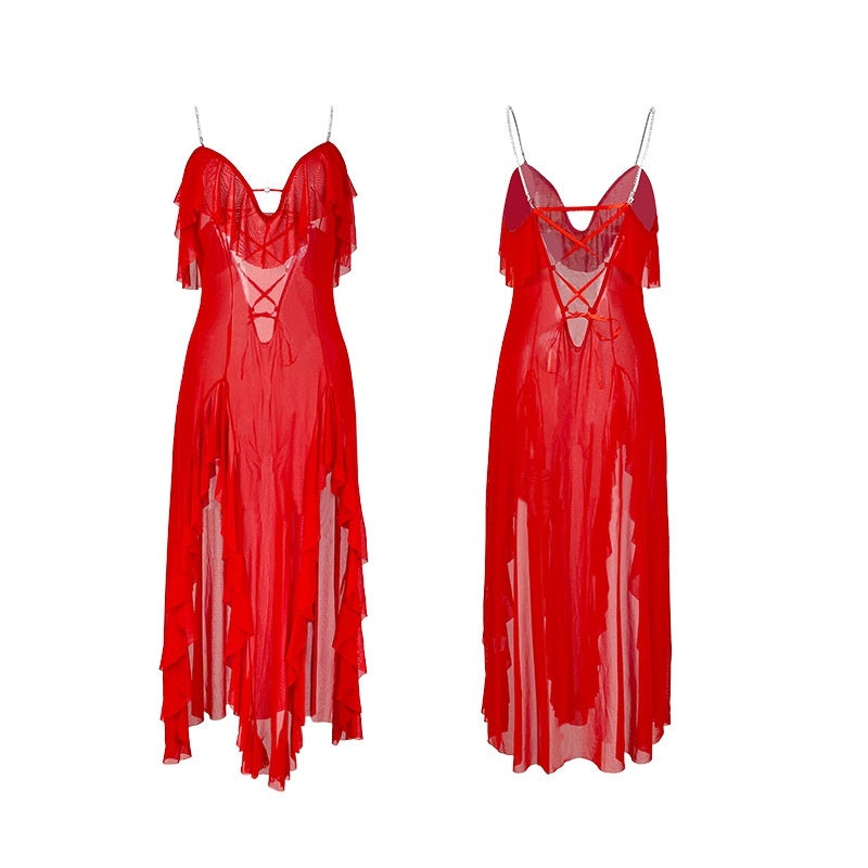 Sheer Temptation Backless Elegant Evening Gown