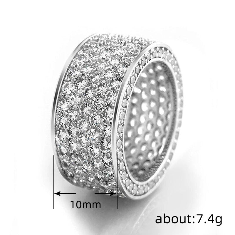 Copper Inlaid Zircon Ring For Men And Women In Europe And America