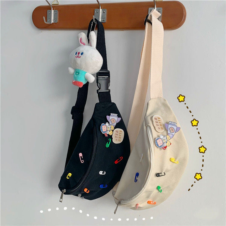 Korean Style Cute Cartoon Canvas Messenger Bag
