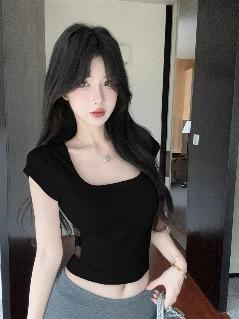 Summer Sexy Lace Stitching Backless Slim Fit All-matching