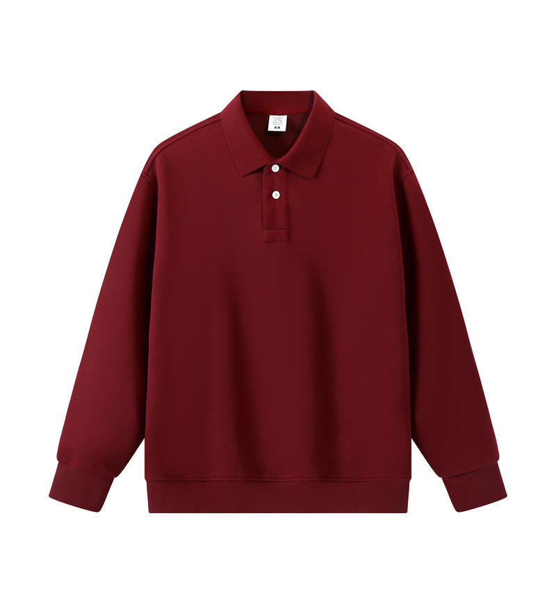 Loose Solid Color Couple Lapel Long Sleeve