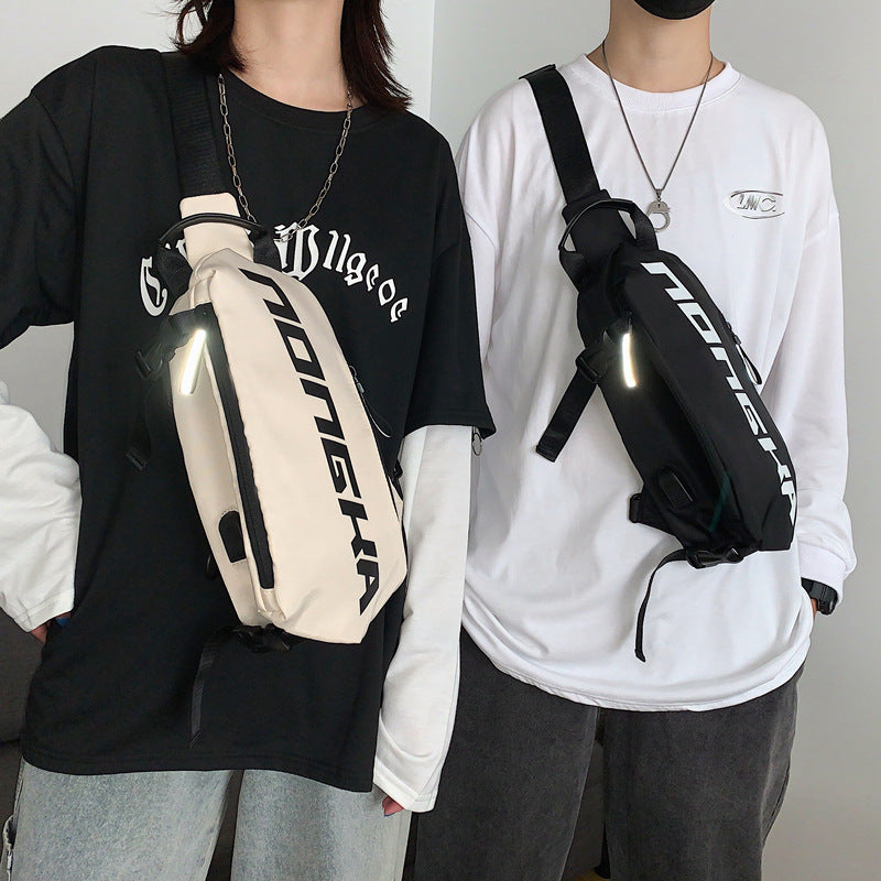 Canvas chest bag student school bag