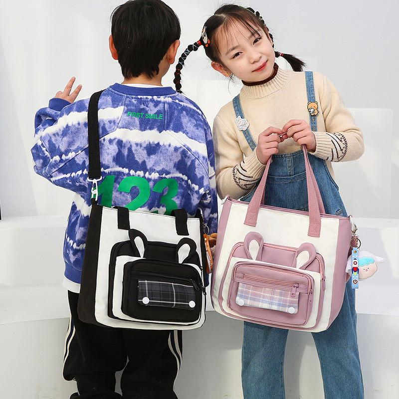 Waterproof Large Capacity Cartoon Handheld Canvas Crossbody Bag