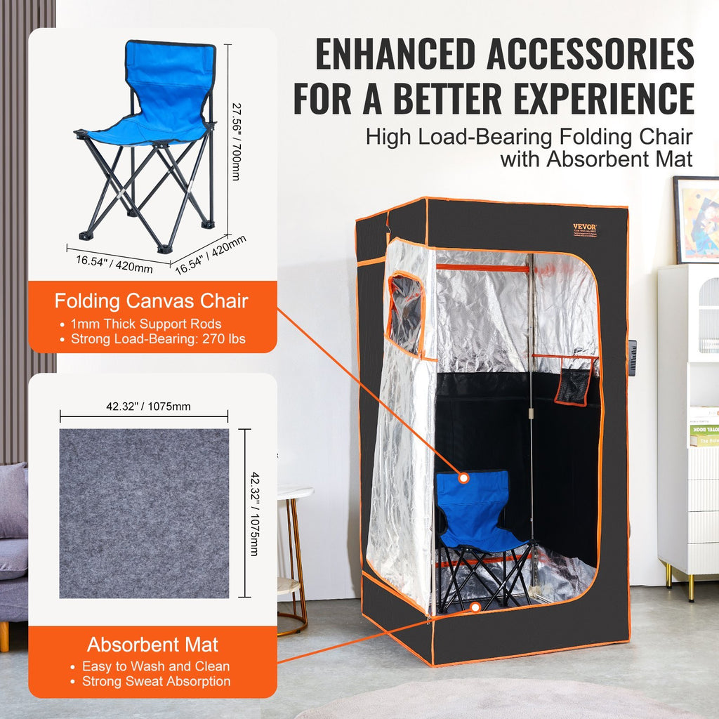 Sauna Tent Far Infrared 1400W Personal Home Spa Loss Weight Detox Therapy