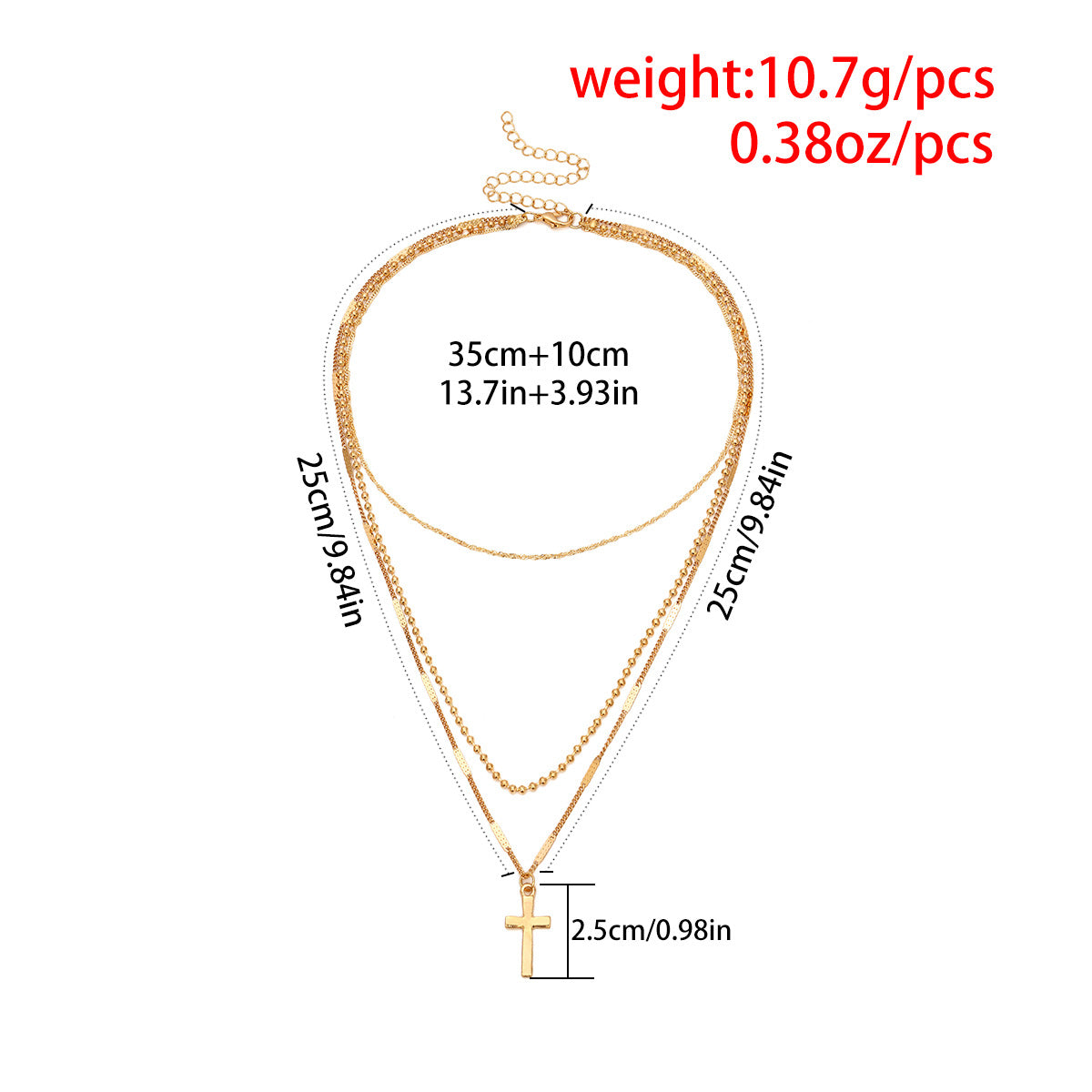 Vintage cross multi-layer necklace