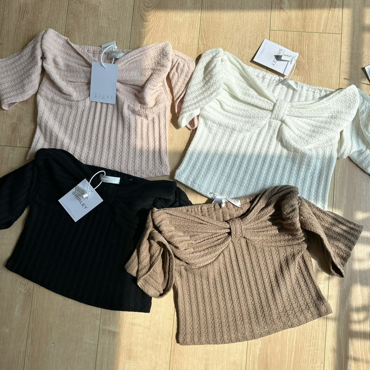 Summer Sexy Bow Slim-fit Slimming And Short Tube Top Off-shoulder Top