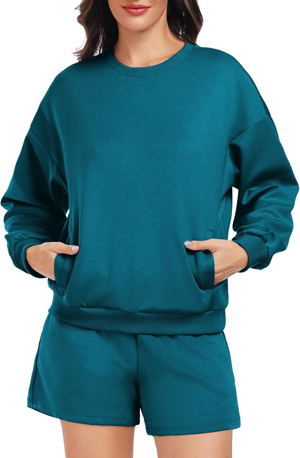 Women's Long-sleeve And Shorts Casual Sportswear Set