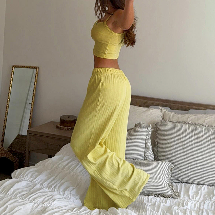 New Arrival Camisole And Wide-leg Pants Two-piece Set