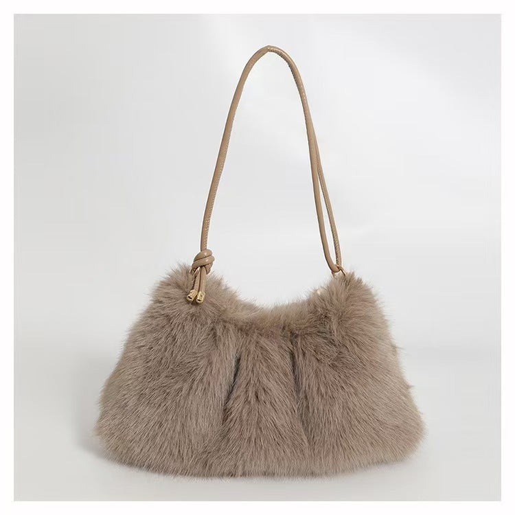 Plush Bag Women's Fashion Casual Portable Underarm Bag