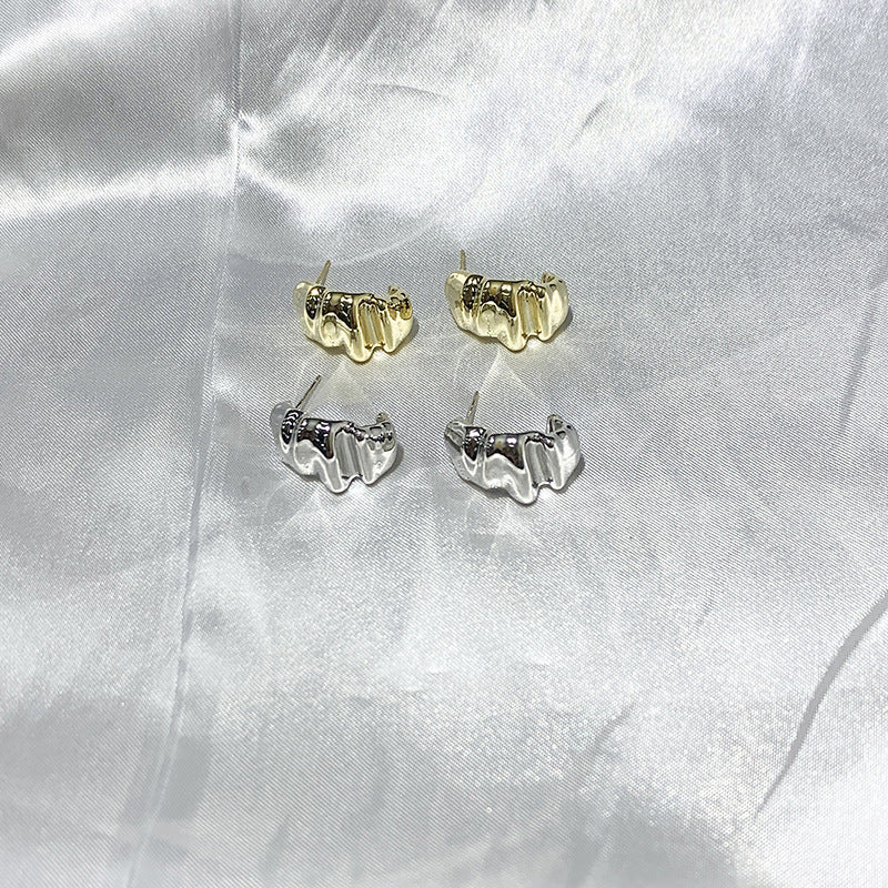 Irregular Wrinkled High-end Retro Style Earrings