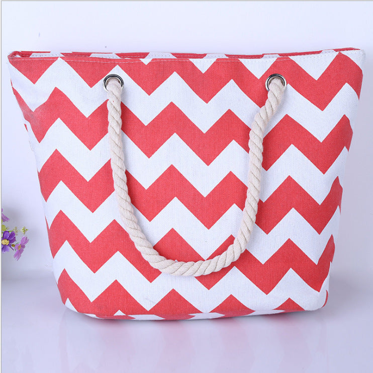 Versatile Navy Rope Sleek Canvas Shoulder Bag