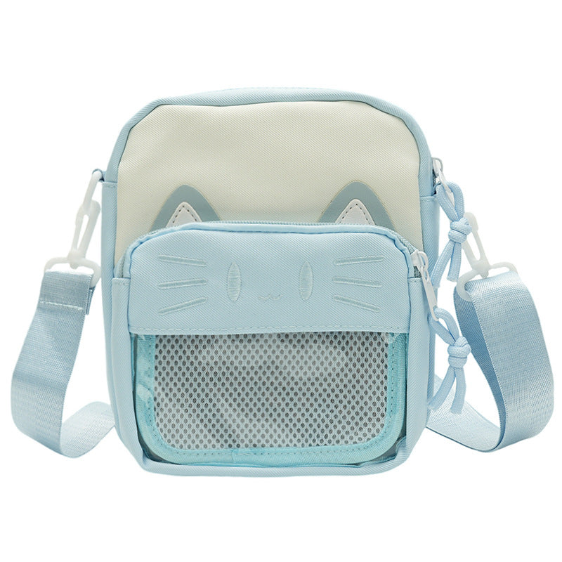 Cartoon Cat Embroidered Casual Shoulder Bag