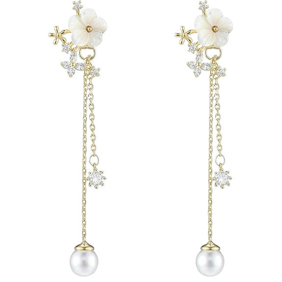 Light Luxury Long Chain Pearl Earrings