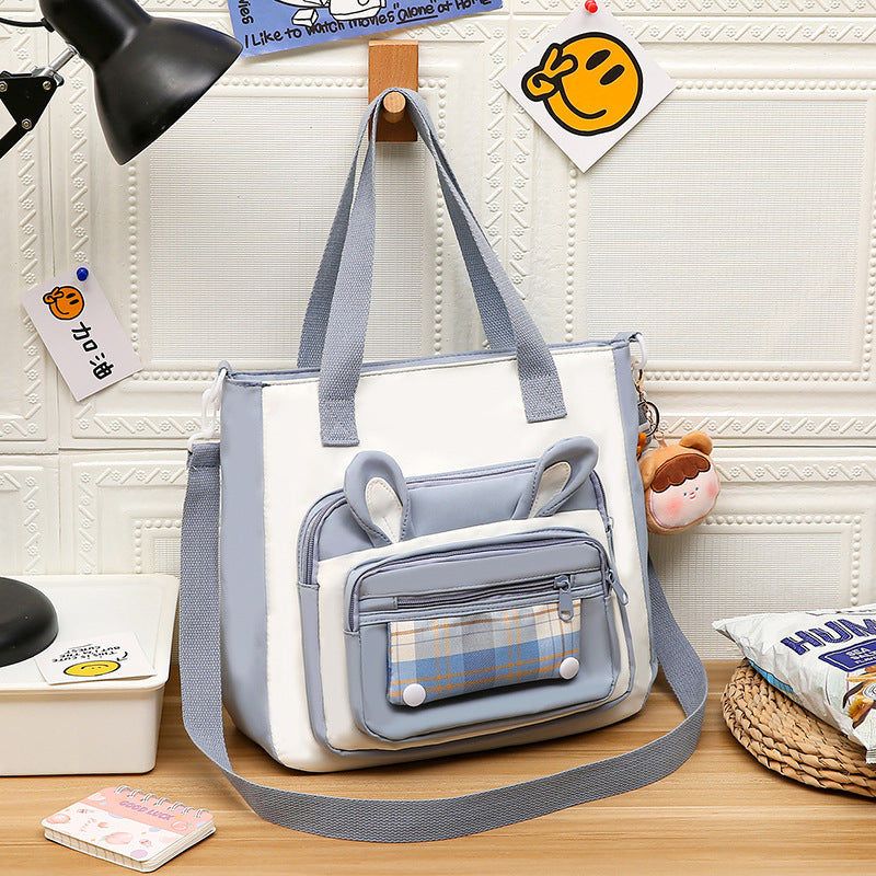 Waterproof Large Capacity Cartoon Handheld Canvas Crossbody Bag