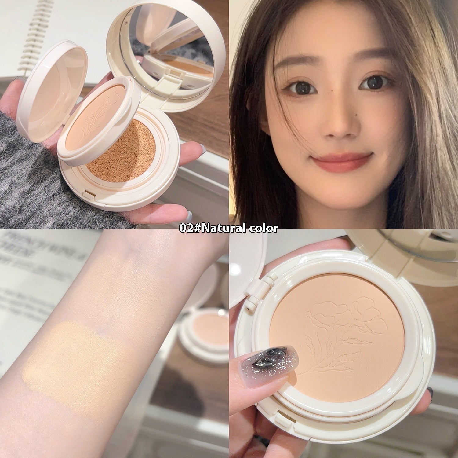 Two-in-one Powder Cushion Foundation Moisturizing And Clear Natural Non-stuck Powder Makeup Brightening Finishing Concealer