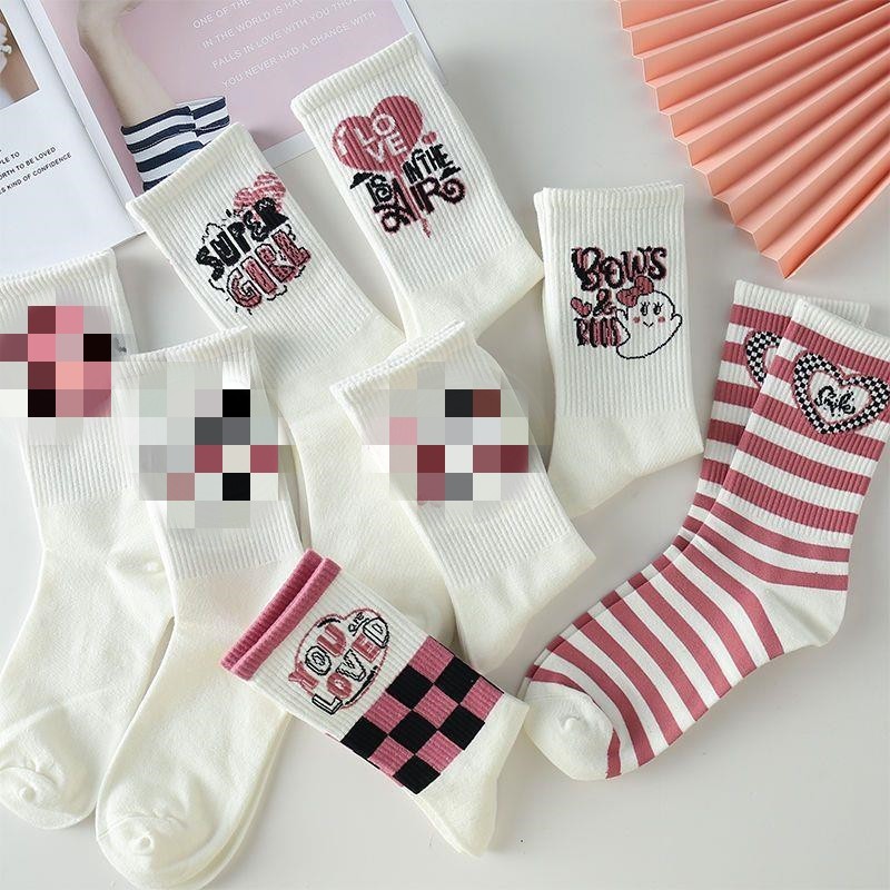 Autumn New All-matching Good-looking Mori Style Mid-calf Socks Women