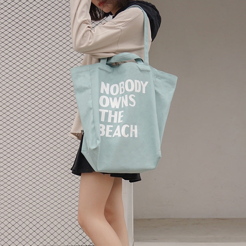 Simple letter single shoulder canvas bag female student