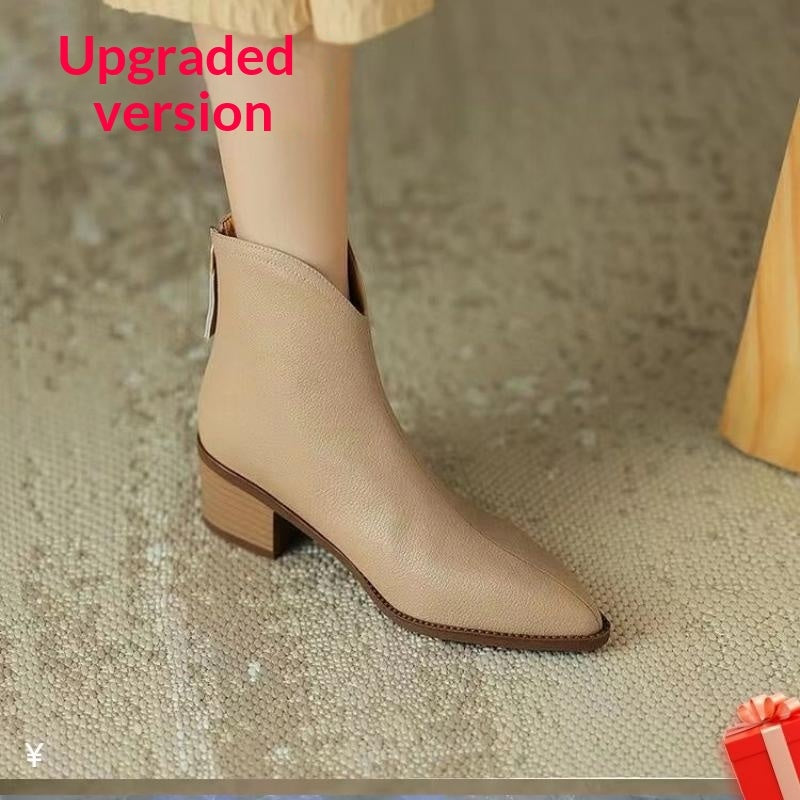 Brown French Short Boots For Women Spring And Summer