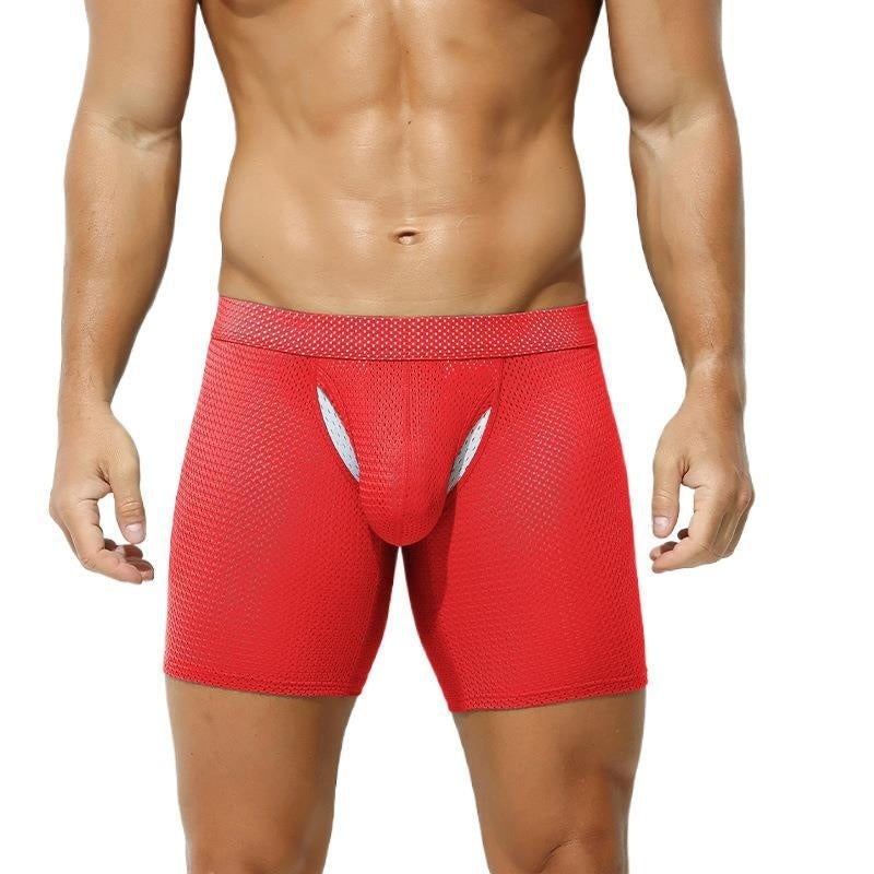 Ice Mesh Breathable Mesh Sport Men's Boxer Running Shorts