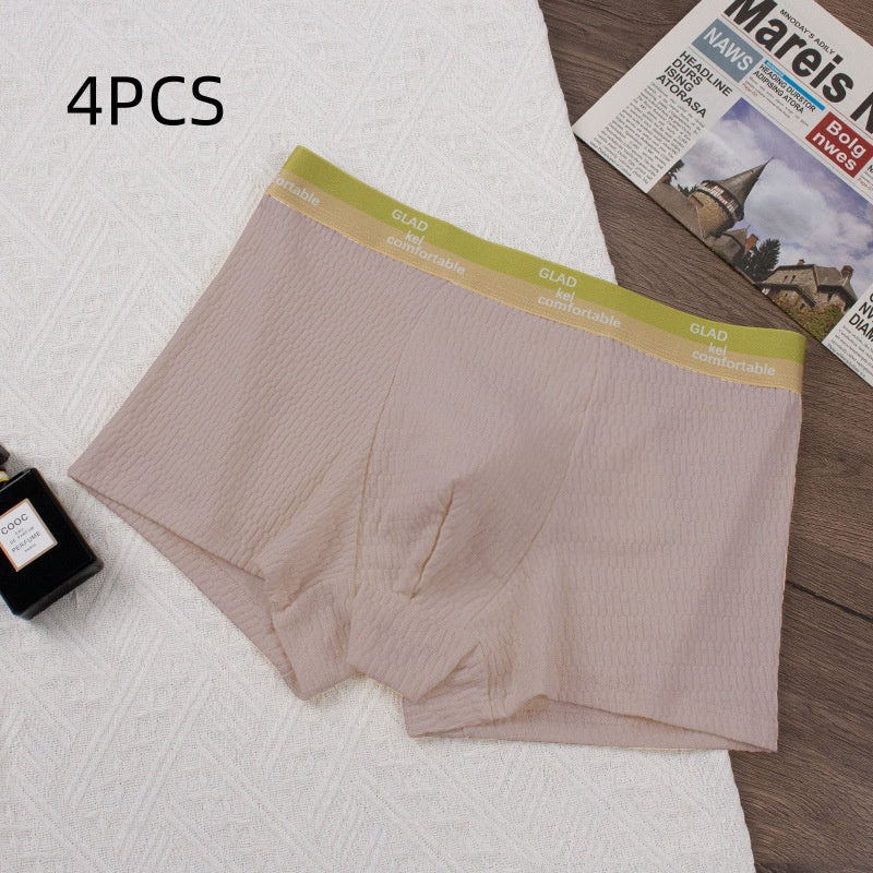 Plus Size Men's Pure Cotton Jacquard Bubble Cotton Shorts