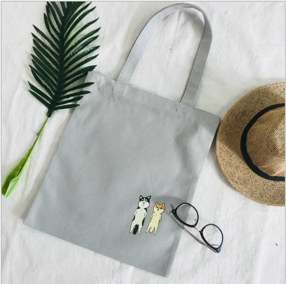 Printed Corgi Canvas Shoulder Bag