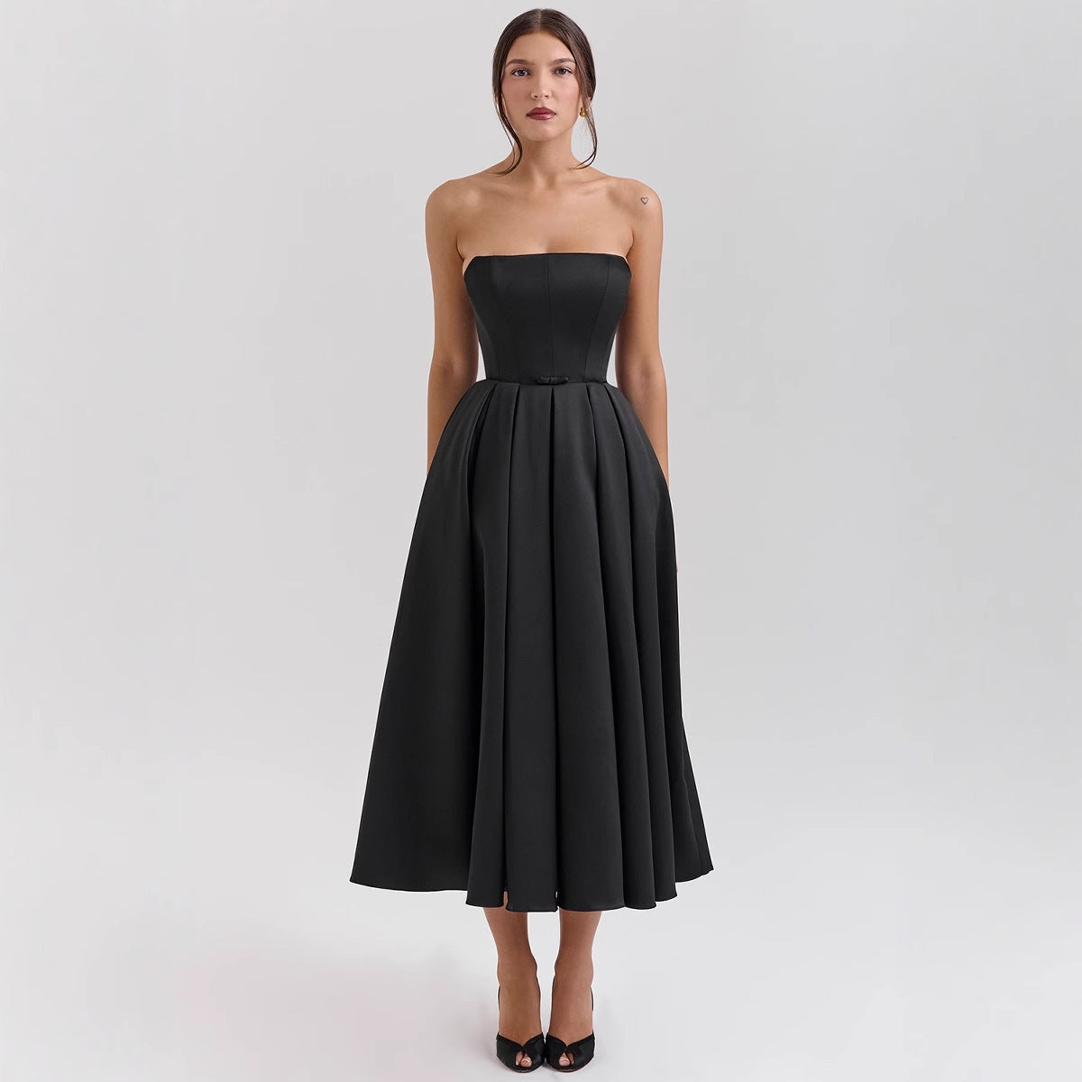 Summer Outfit High-end Fishbone Bustier Pure Desire Style Hot Girl Bodycon Backless Midi Dress