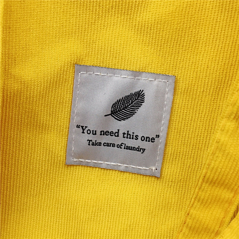 Summer literary small  corduroy canvas bag simple tide female hand shoulder bag