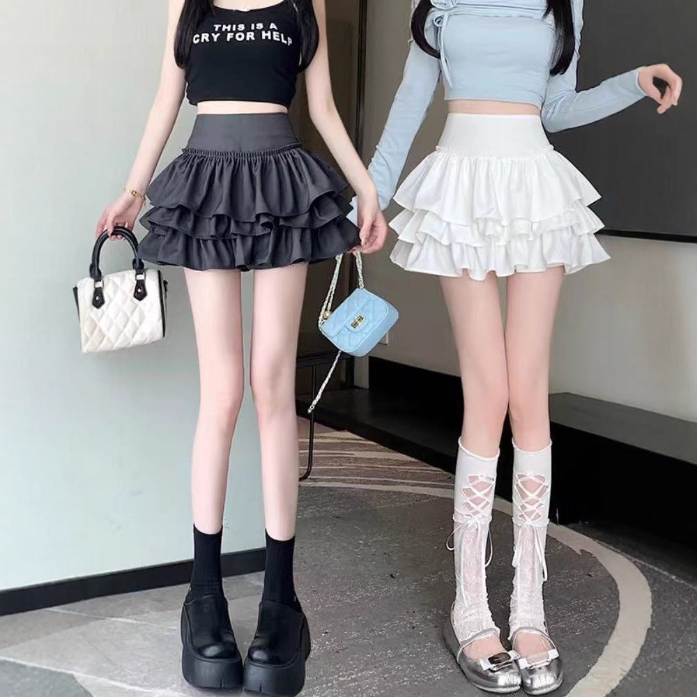 Ballet Style Sweet And Spicy Cake Puff Skirt High Waist Midi Skirt