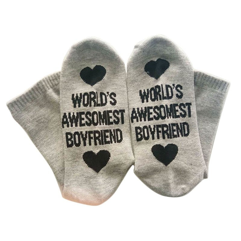 Unisex Men Women Cotton Socks Printing Letter Funny Socks For Boyfriend   Girlfriend Valentine's Day Gift