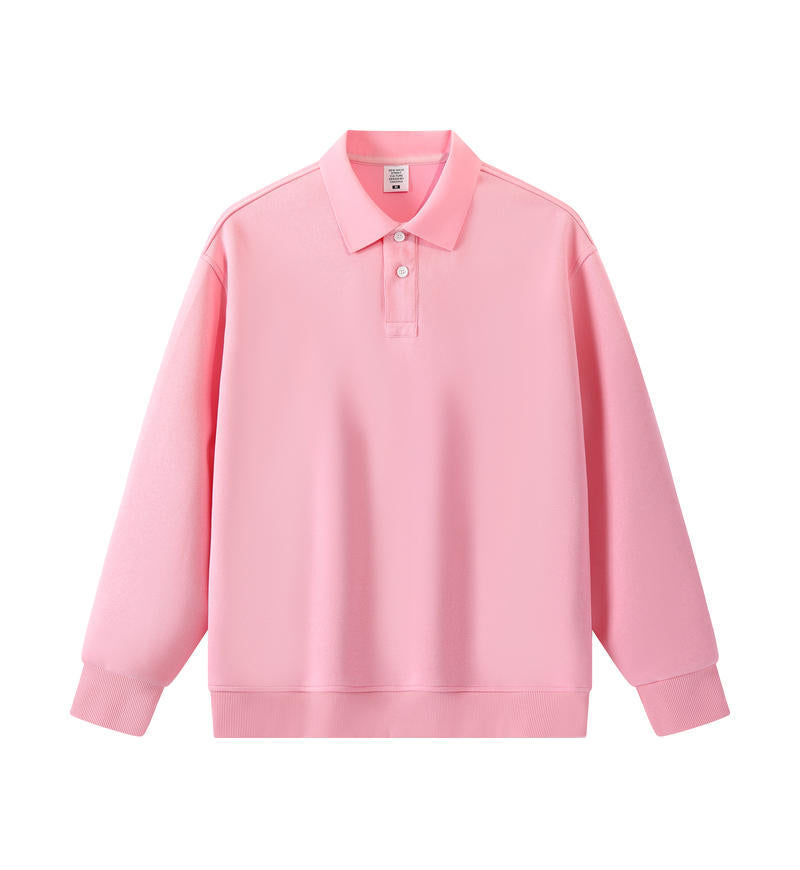 Loose Solid Color Couple Lapel Long Sleeve