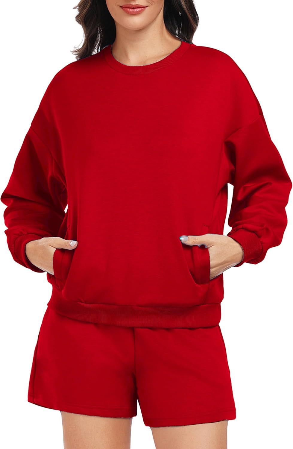 Women's Long-sleeve And Shorts Casual Sportswear Set