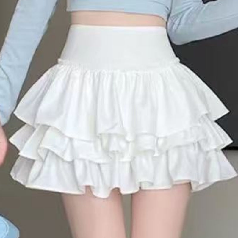 Ballet Style Sweet And Spicy Cake Puff Skirt High Waist Midi Skirt