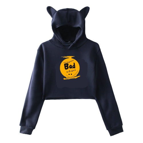 Bad irregular girl Sweatshirt Women Hoodie Pullover Clothes For Girls Streetwear Spring Long Sleeve Crop Top Hoodies
