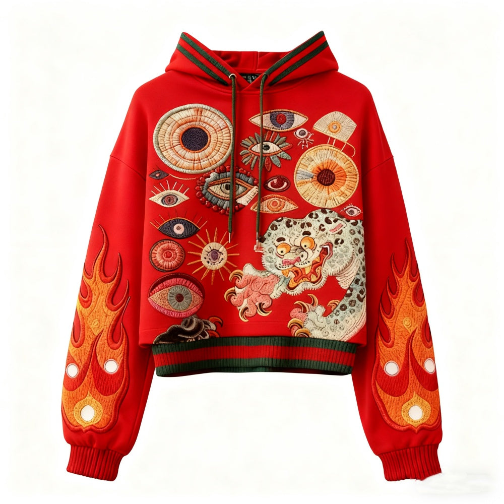 Printed Hoodie Abstract Pattern Hooded Couple Outfit