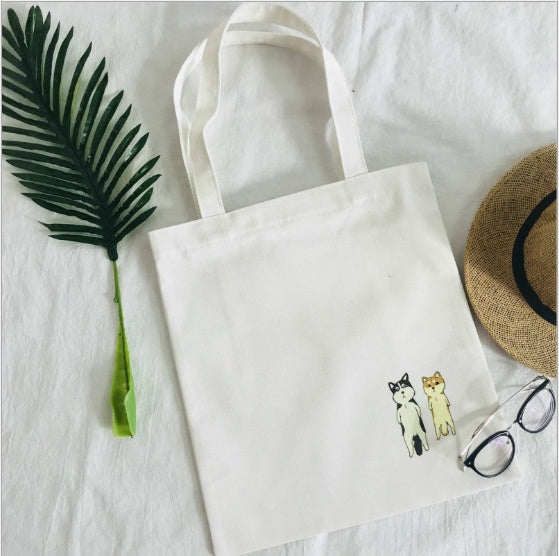 Printed Corgi Canvas Shoulder Bag