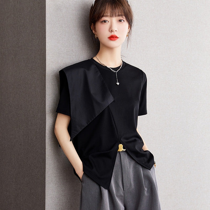 Design Sense Special Split T-shirt For Women Summer