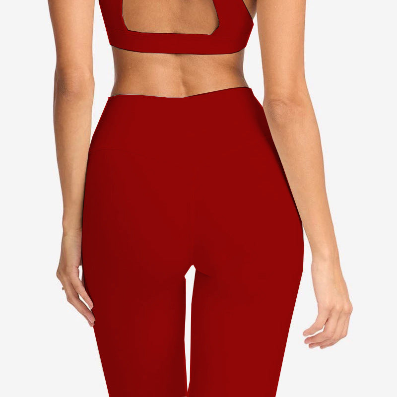 With Chest Pad Chest Wrap Backless Bra High-waist Quick-drying Exercise Workout Training Trousers