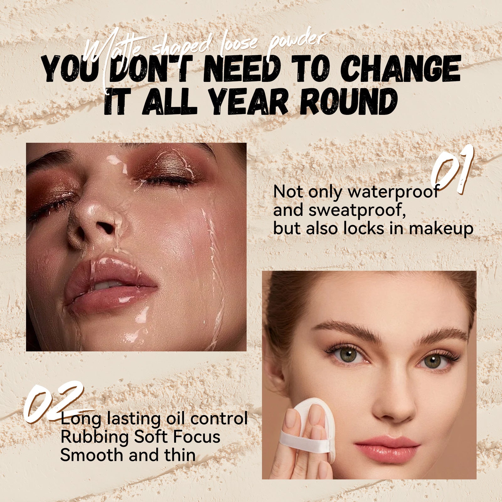 Light Fog Concealer Powder Delicate Waterproof Sweat-proof Long Lasting Oil