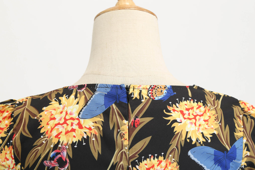 Women's Printed Swing Hepburn Vintage Dress