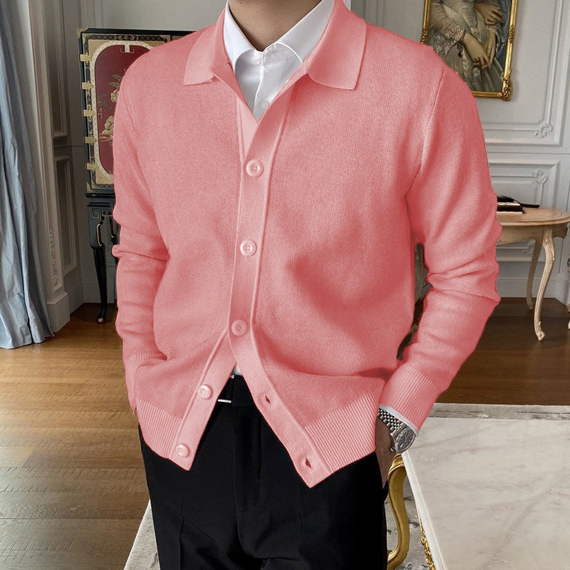 European And American Men's Button-up Knit Cardigan