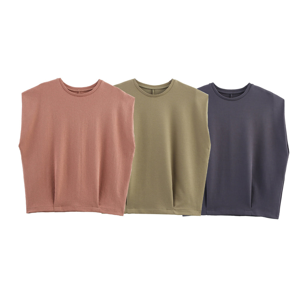 Washed Double-sided Cloth T-shirt Washed Pleated Pants Two-piece Suit