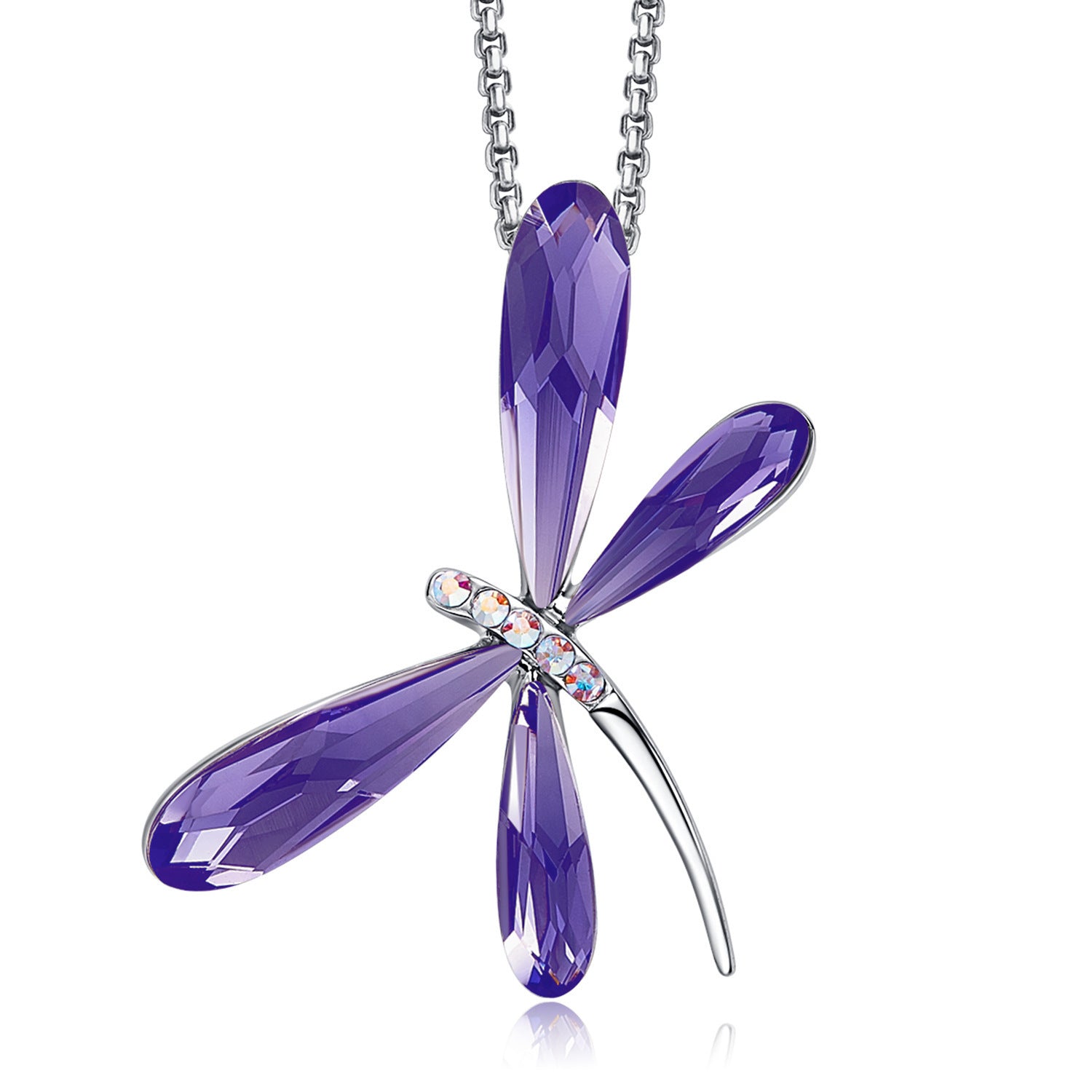 Ladies' Fashion Minimalist Versatile Crystal Dragonfly Necklace