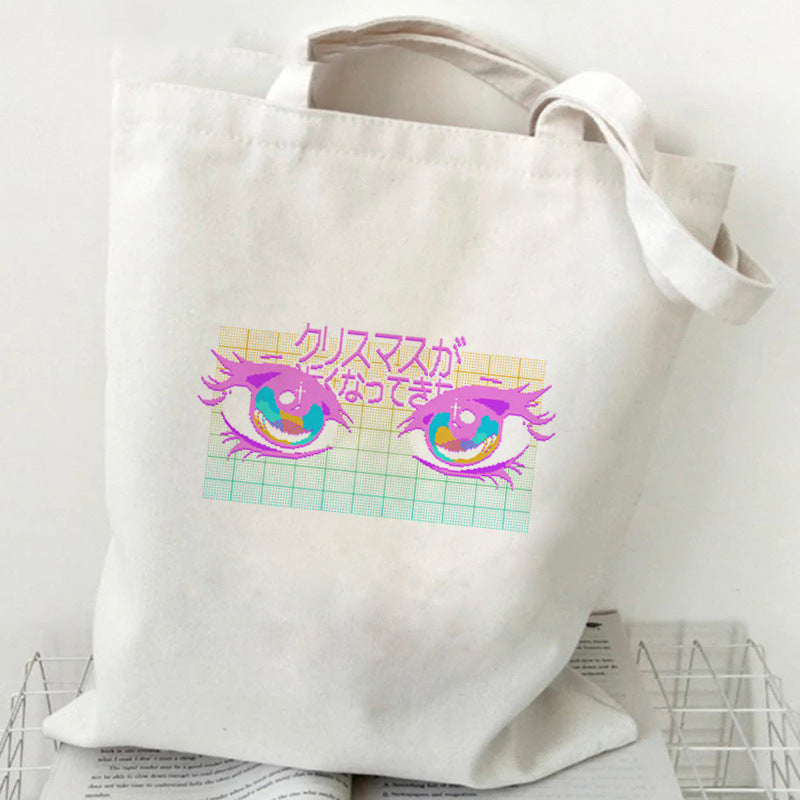 Printed Canvas Handbag Shopping Bag