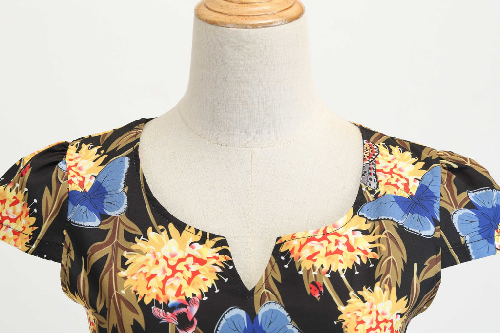 Women's Printed Swing Hepburn Vintage Dress