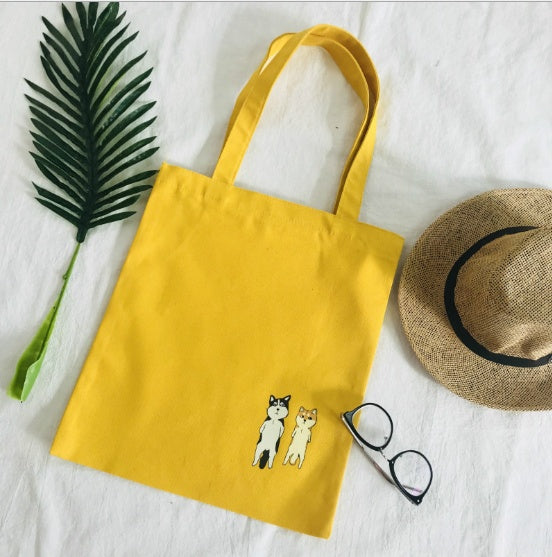 Printed Corgi Canvas Shoulder Bag