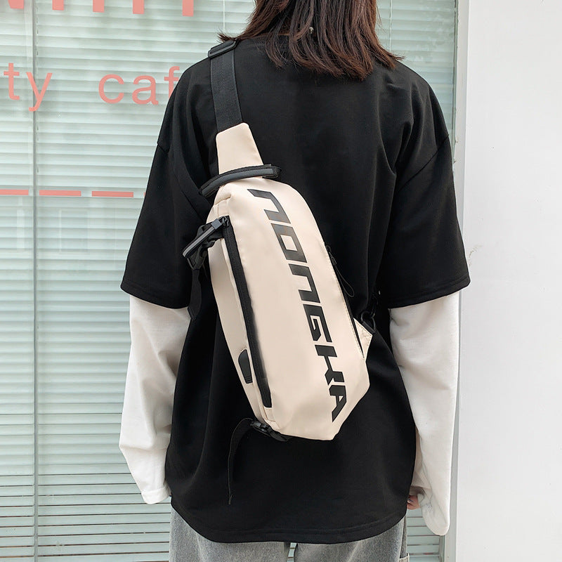 Canvas chest bag student school bag